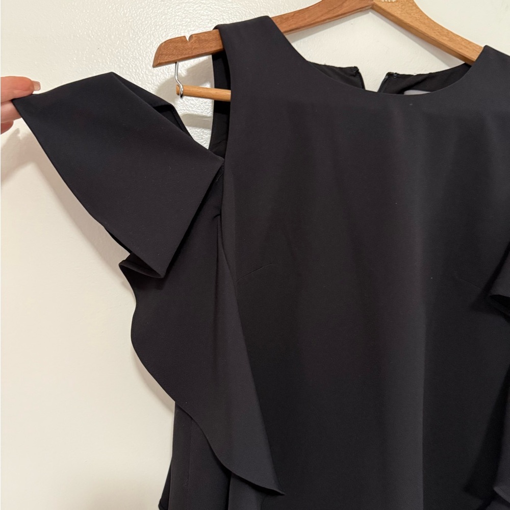 Vince Camuto NWT little black dress with ruffles in size 8 - Picture 3 of 15